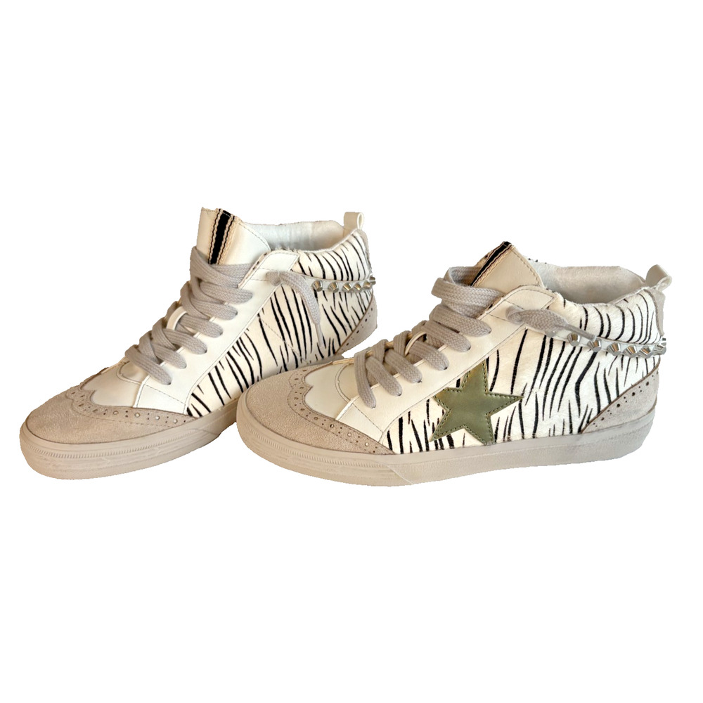 Shop Paulina Zebra High Top Sneakers Size 8.5